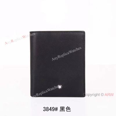 Montblanc Black Leather Vertical Wallet Fake Mont Blanc Wallet